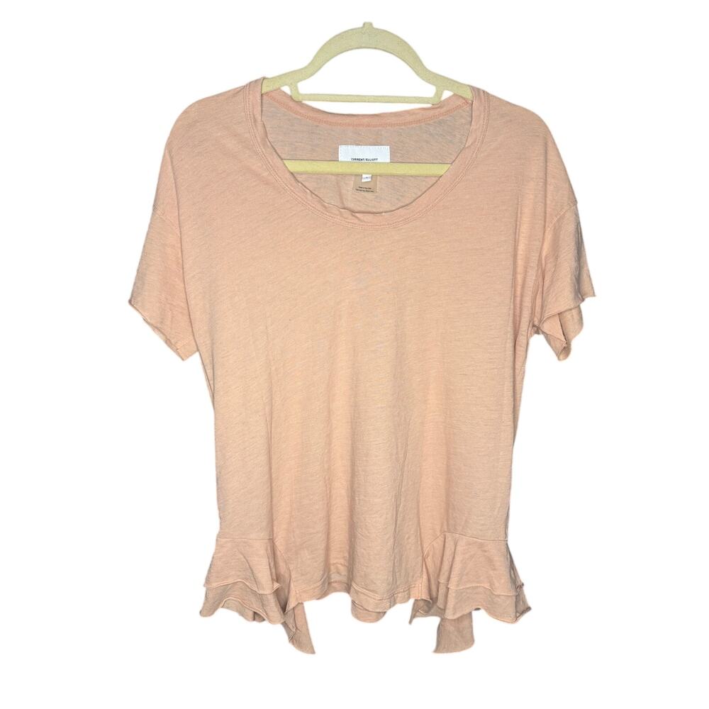 Current/Elliott Ruffle Hem T-Shirt Women's Size 1 (2-4)